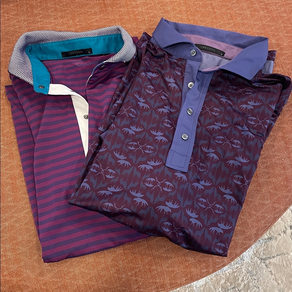New Greyson Purple and Dark Purple Men's Polos
